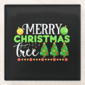 Dessous-de-verre En Verre Joyeux arbre de Noël-34564 (Devant)