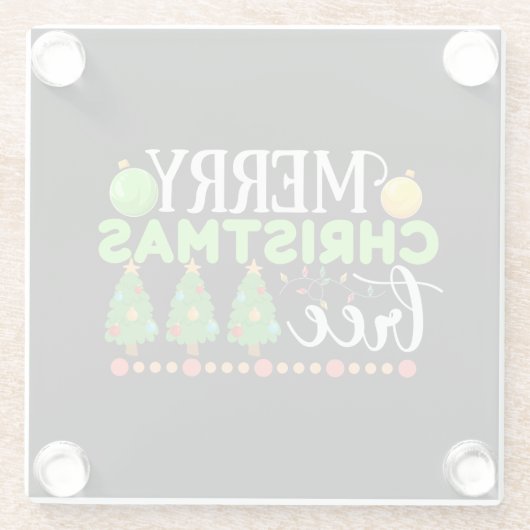 Dessous-de-verre En Verre Joyeux arbre de Noël-34564 (Dos)