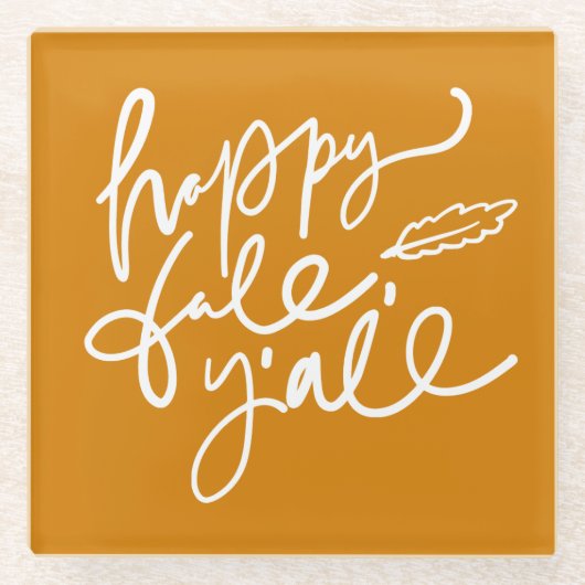 Dessous-de-verre En Verre Joyeux automne Y'all (Devant)