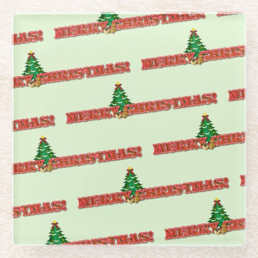 Dessous-de-verre En Verre Joyeux cadeau de Noël moderne (Devant)