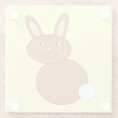 Dessous-de-verre En Verre Joyeux Dessous de verre de Verre Bunny de Pâques (Dos)