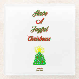 Dessous-de-verre En Verre Joyeux Dessous de verre en verre de Noël