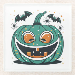 Dessous-de-verre En Verre Joyeux Halloween ! Décorez une citrouille !