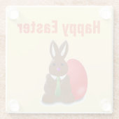 Dessous-de-verre En Verre Joyeux lapin au chocolat de Pâques (Dos)