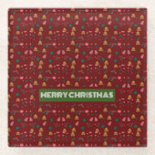 Dessous-de-verre En Verre Joyeux Motif de Noël Élégant (Devant)