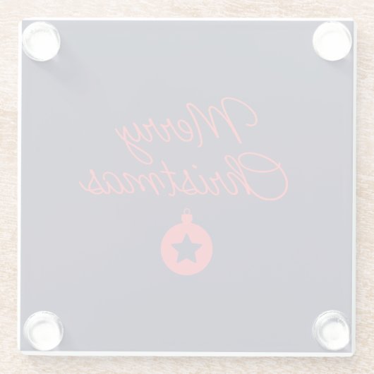 Dessous-de-verre En Verre Joyeux Noël Black Rock Bleu classique Unique (Dos)