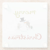 Dessous-de-verre En Verre Joyeux Noël+Design Snowman (Dos)