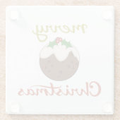 Dessous-de-verre En Verre Joyeux Noël+Pudding Design (Dos)