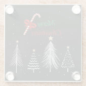 Dessous-de-verre En Verre Joyeux pins de Noël (Dos)