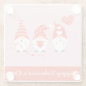 Dessous-de-verre En Verre Joyeux Valentin Gnomes Rouge Rose (Dos)