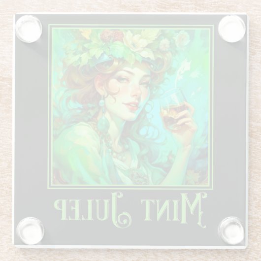 Dessous-de-verre En Verre Jus de menthe Art Nouveau (Dos)