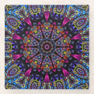 Dessous-de-verre En Verre Kaleidoscope élégant et moderne