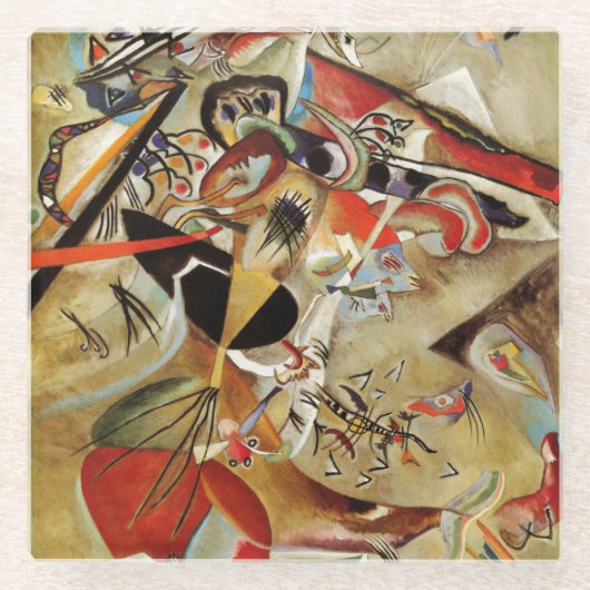 Dessous-de-verre En Verre Kandinsky Composition Peinture Abstraite (Devant)