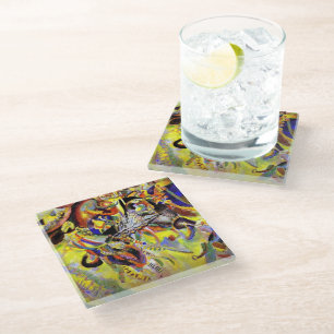 Dessous-de-verre En Verre Kandinsky - Fugue, peinture abstraite,