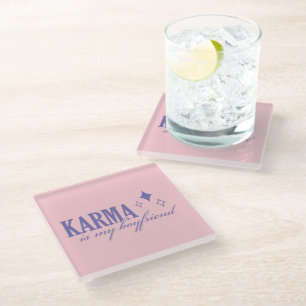 Dessous-de-verre En Verre Karma est mon petit ami