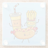 Dessous-de-verre En Verre Kawaii (Dos)