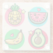 Dessous-de-verre En Verre Kawaii (Dos)