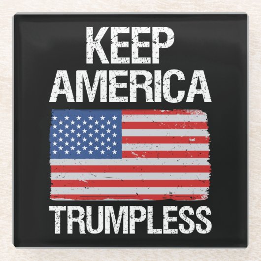 Dessous-de-verre En Verre Keep America Trumpless III (Devant)