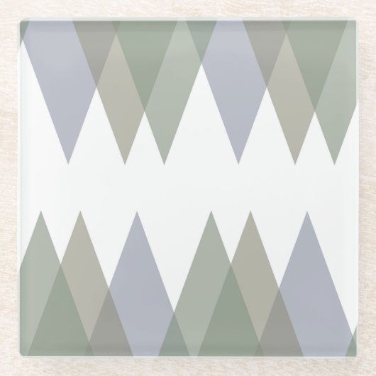 Dessous-de-verre En Verre Khaki triangles (Devant)