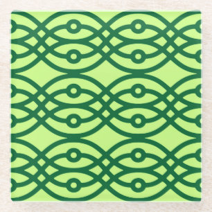Dessous-de-verre En Verre Kimono, vert clair et vert foncé