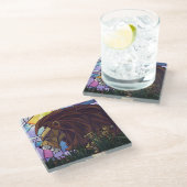 Dessous-de-verre En Verre King Lion et Cubs Art (Incliné)