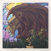 Dessous-de-verre En Verre King Lion et Cubs Art (Devant)