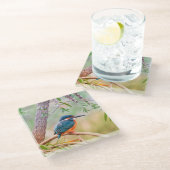 Dessous-de-verre En Verre Kingfisher Perché sur la branche (Incliné)