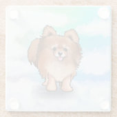 Dessous-de-verre En Verre KiniArt Pomeranian (Dos)