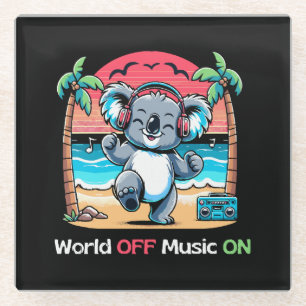 Dessous-de-verre En Verre Koala vibre sur la plage