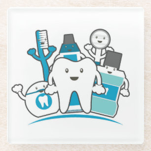 Dessous-de-verre En Verre La bande propre de dents