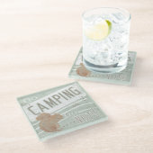 Dessous-de-verre En Verre La citation | vont camper, ou vont des écrous (Incliné)