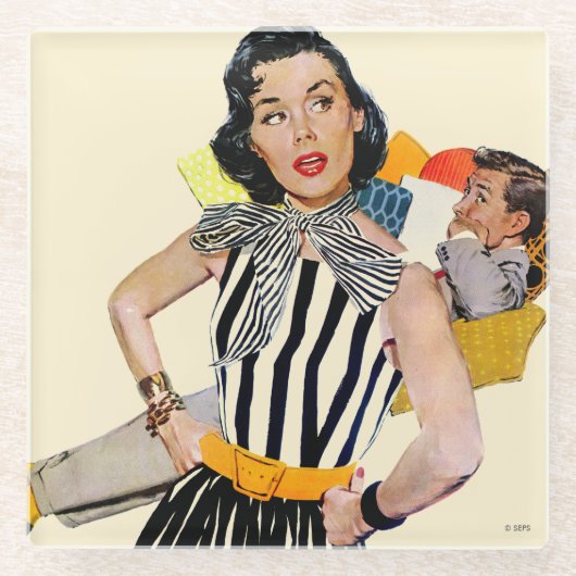 Dessous-de-verre En Verre La Dame A Été Insultée (Devant)