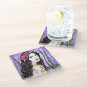 Dessous-de-verre En Verre La dame du lac Peinture de contes de fées (Incliné)