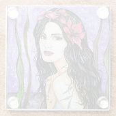 Dessous-de-verre En Verre La dame du lac Peinture de contes de fées (Dos)