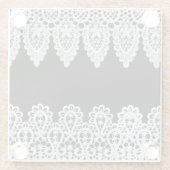 Dessous-de-verre En Verre La dentelle blanche forme une frontière sensible (Dos)