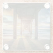 Dessous-de-verre En Verre La Jolla, le pilier de Scripps au coucher du (Dos)