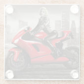 Dessous-de-verre En Verre La moto de Marilyn (Dos)