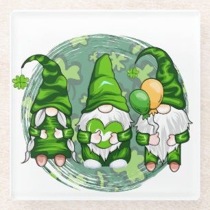 DESSOUS-DE-VERRE EN VERRE LA PAIX AIME HEUREUX JOUR DE LA SAINT PATRICK CUTE