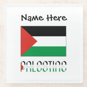 Dessous-de-verre En Verre La Palestine et le drapeau palestinien avec votre