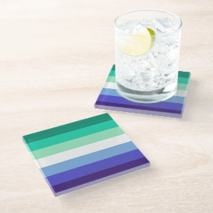 Dessous-de-verre En Verre La palette de drapeau des hommes gays trans-inclus