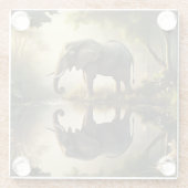 Dessous-de-verre En Verre La réflexion d'un éléphant (Dos)