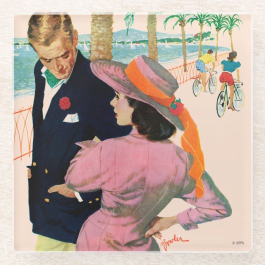 Dessous-de-verre En Verre La stratégie de l'amour (Devant)