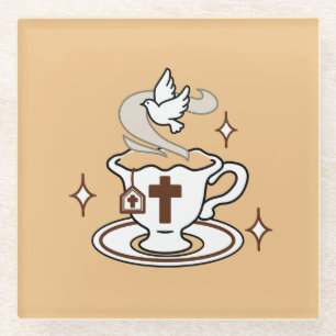 Dessous-de-verre En Verre La vie est douce avec Jésus - Christian Faith Tea