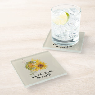 Dessous-de-verre En Verre La Vie Est Facile Avec Le Dessous de verre Tournes