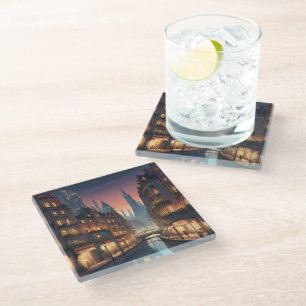 Dessous-de-verre En Verre la ville des rêves