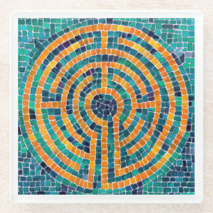 Dessous-de-verre En Verre LABYRINTH II Dessous de verre en verre - blanc