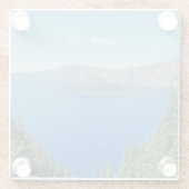 Dessous-de-verre En Verre Lac Crater avec ciel bleu et eau photo (Dos)