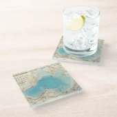 Dessous-de-verre En Verre Lac hydrographique Mendota de carte (Incliné)