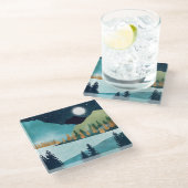 Dessous-de-verre En Verre Lac Moonrise (Incliné)