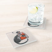 Dessous-de-verre En Verre Lady et Leopard (Incliné)